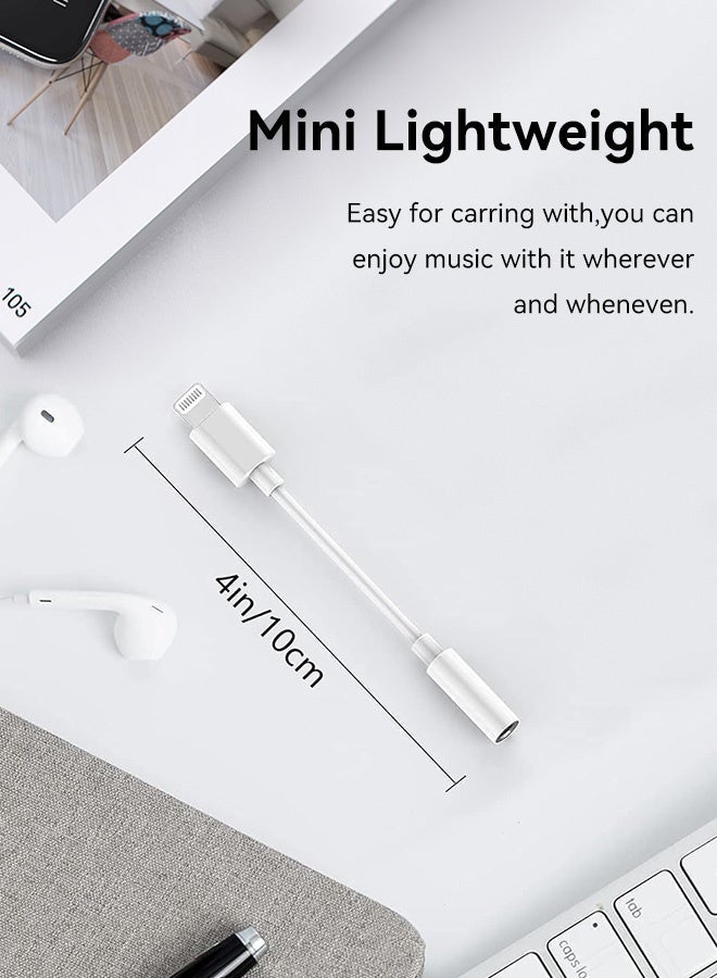 Tersely 2 Pack Headphones Adapter,Lightning to 3.5 mm Headphone/Earphone Jack Audio Aux Adapter Dongle Compatible with iPhone 14 13 12 11 Pro XR XS Max X 8 7 6s Plus(Cannot be Used for Phone Calls) - Image 2